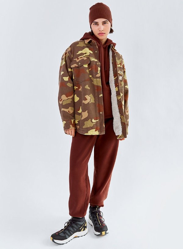 turner shirt jacket Sherpa-lined twill jacket