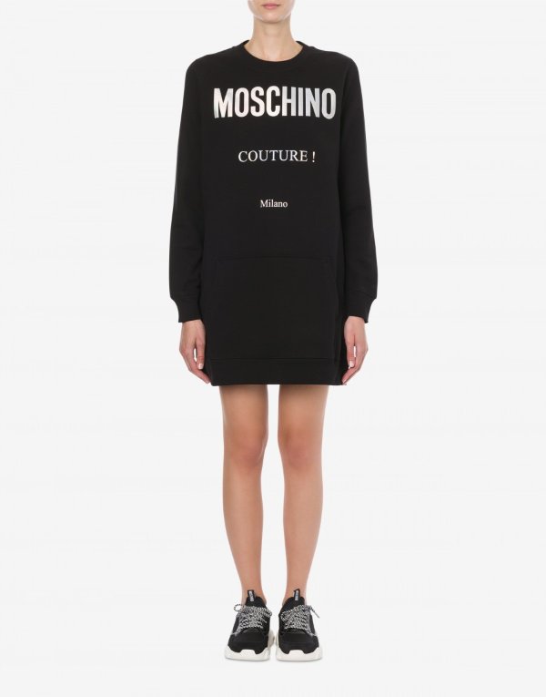 Fleece dress Holographic Logo - Dresses - Clothing - Women - Moschino | Moschino Official Online Shop