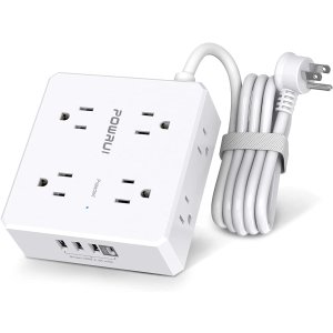 41% OFF POWRUI 8-Outlet Power Strip Surge Protector with 4 USB for 11.87