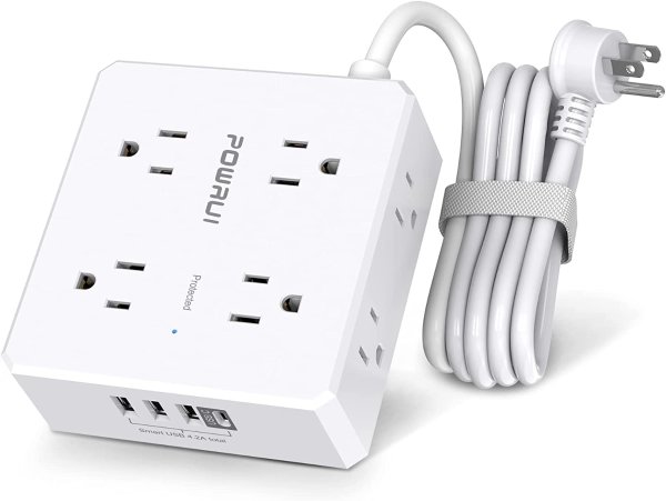 41% OFF8-Outlet Power Strip Surge Protector with 4 USB for 11.87