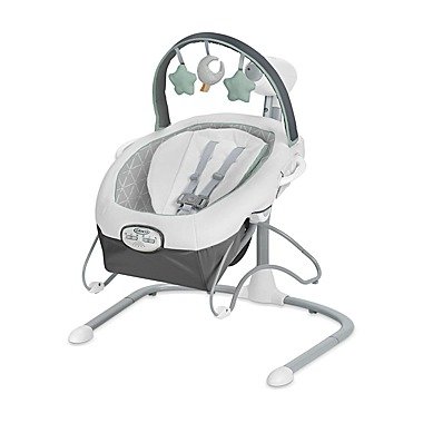 Soothe 'n Sway™ LX Swing with Portable Bouncer in White/ Blue | buybuy BABY