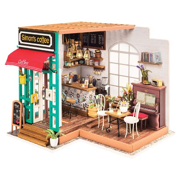 DIY Miniature Model Kit: Simon's Coffee Shop - - Fat Brain Toys