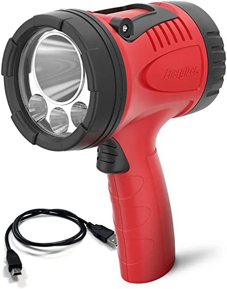 LED Portable Spotlight, Rechargeable Spotlight Flashlight for Tough Work Environments and DIY Projects, Flash Light with USB Cable Included, Pack of 1, Red