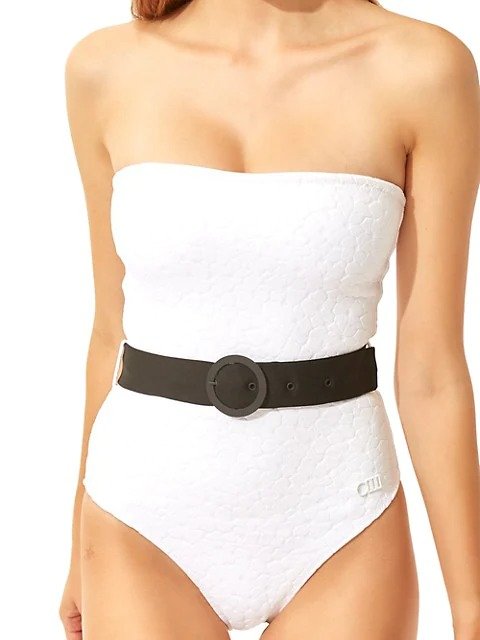 Madeline Textured Belted One-Piece Swimsuit
