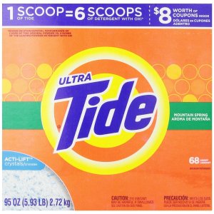 Tide Ultra Mountain Spring Scent Powder Laundry Detergent 68 Loads 95 Oz