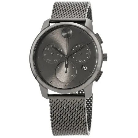 Bold Thin Chronograph Grey Dial Steel Men's Watch 3600635