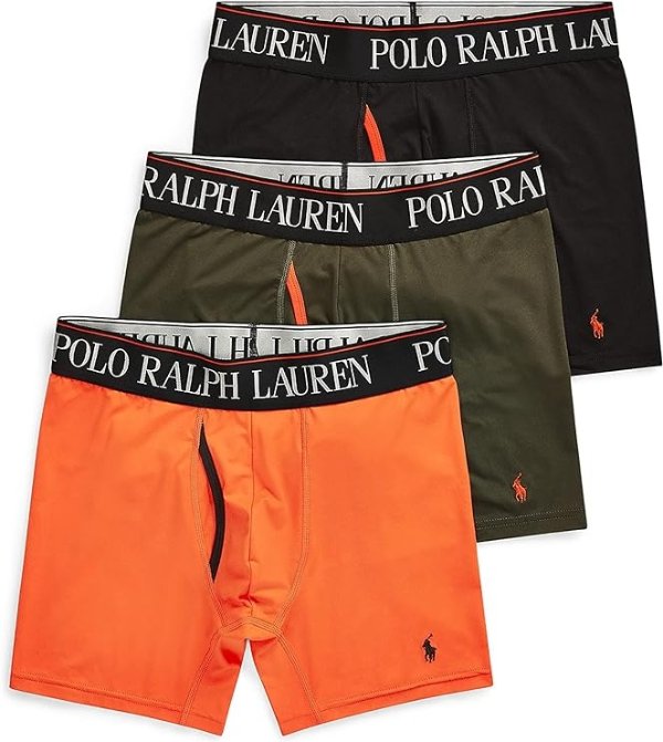 POLO Ralph Lauren Men's 4d Flex Cool Microfiber Boxer Briefs 3-Pack