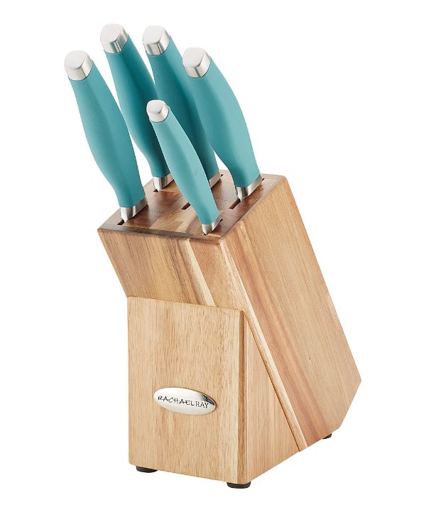 Agave Blue Six-Piece Knife Block Set