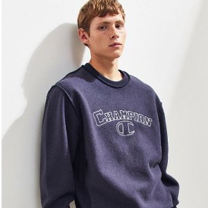 Champion Embroidered Inside Out Crew-Neck Sweatshirt @ Urban Outfitters
