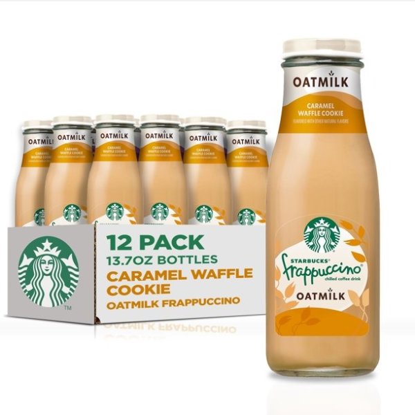 Frappuccino Oat Milk Coffee, Caramel Waffle Cookie, 13.7 oz, 12 pack