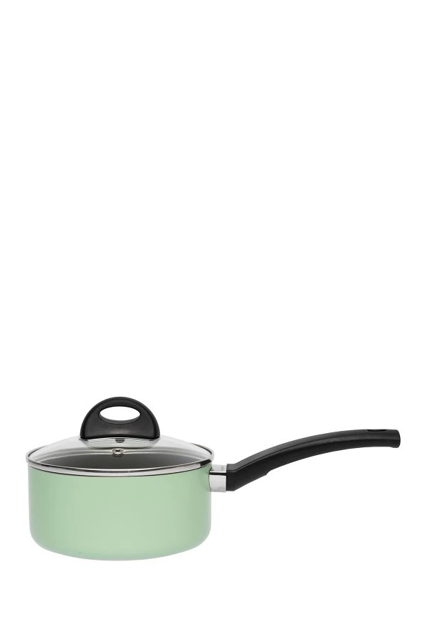 Green 1.6 Quart Covered Sauce Pan