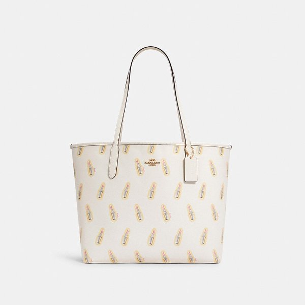 City Tote With Lipstick Print