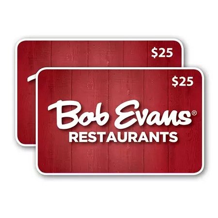 Bob Evans $50 Value Gift Cards - 2 x $25 - Sam's Club