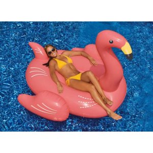 游泳池超火玩具！75"粉色火烈鸟/鸭子充气浮床