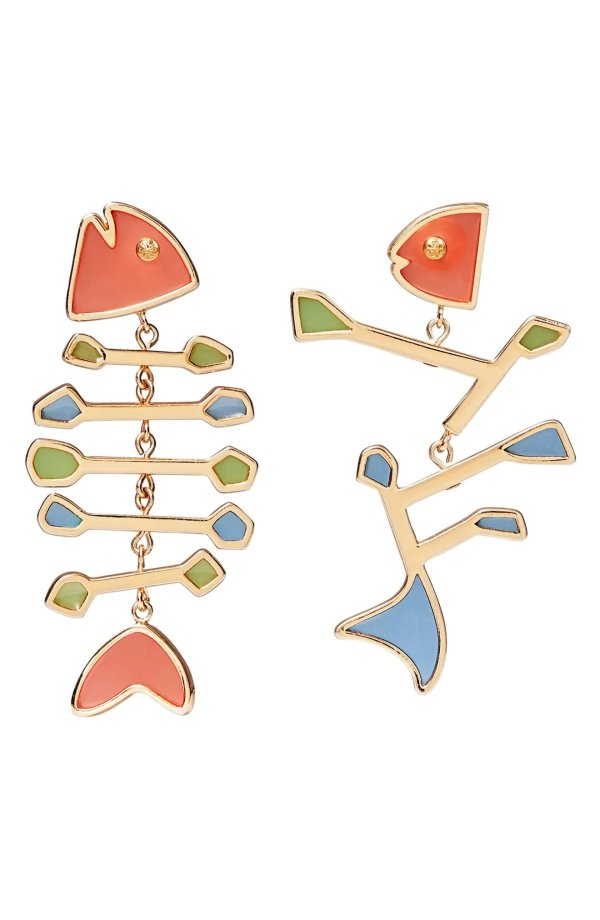 Mismatched Fish Statement Earrings