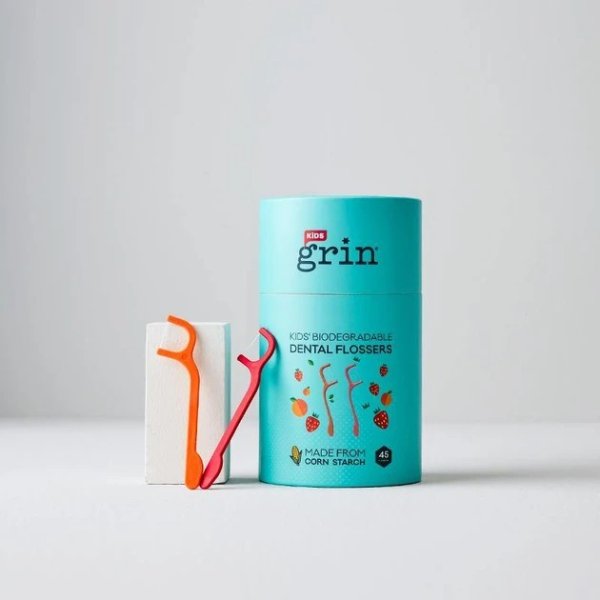 Grin Kids Biodegradable Dental Flossers 45pk