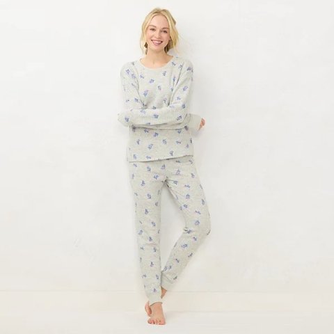 Women s LC Lauren Conrad Cozy Long Sleeve Pajama Top & Pajama Pants Set