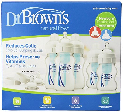 Dr. Brown's 防胀气宽瓶口奶瓶，新生儿套装