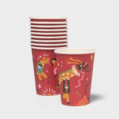 10ct 9oz Lunar New Year Parade Celebration Paper Cups