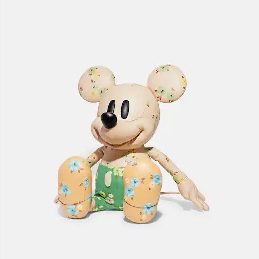 Disney X Coach Mickey Mouse Medium Collectible Doll With Floral Print