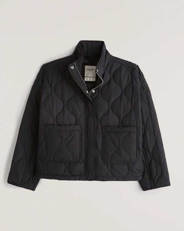 Women's Cropped Lightweight Quilted Puffer | Women's Clearance | Abercrombie.com
