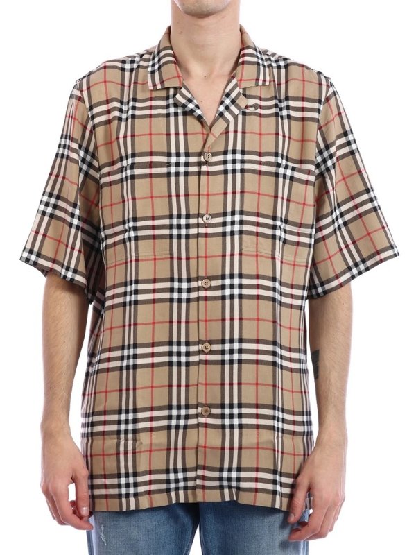 Vintage Check Short-Sleeve Twill Shirt