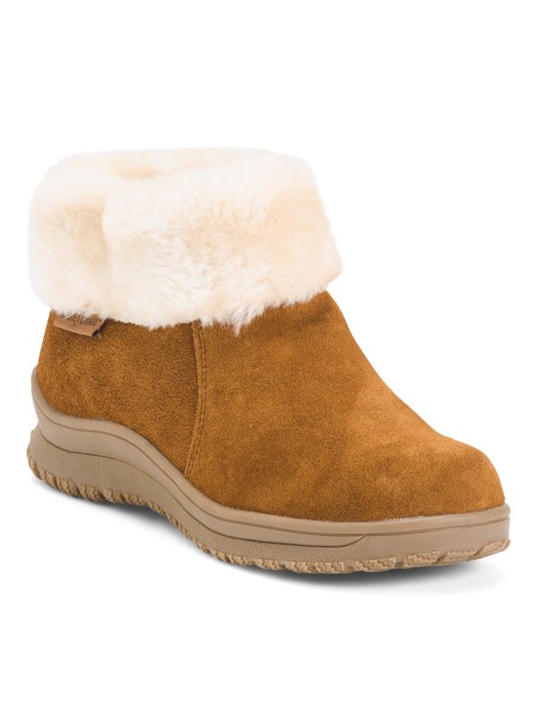 Suede Fur Trimmed Ankle Boots With Sport Bottom | Rain & Winter Boots | Marshalls