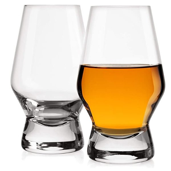Halo Crystal Whiskey/Scotch Glasses set of 2. Perfect Whisky Glass for Liquor or Bourbon Tumblers. 7.8 Once Whiskey Glasses.