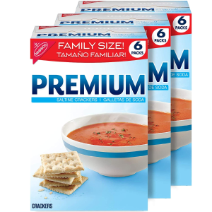 Premium Saltine Crackers, Family Size, 6 Count (Pack of 3)