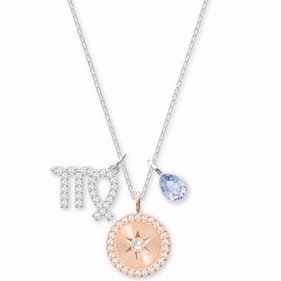 Silver-Tone Zodiac Pav�, Crystal & Birthstone Charm Pendant Necklace