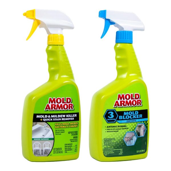 Mold Armor Mold and Mildew Killer with Quick Stain Remover and Mold Blocker Combo