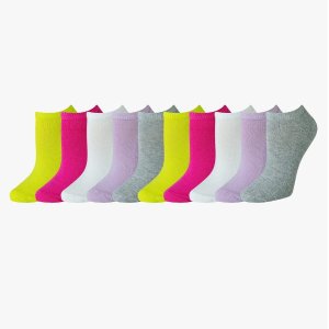 Amazon Essentials Women's Cotton Lightly Cushioned Socks 10 Pack