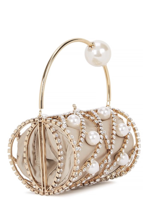 Brigitta crystal-embellished top handle bag