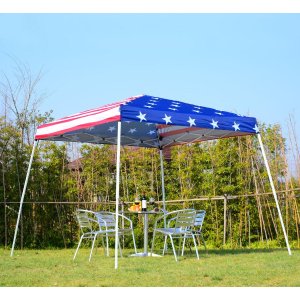 独立日BBQ少不了它！Outsunny 10 x 10英寸 弹出式花园遮阳棚 美国国旗图案
