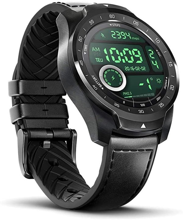 Pro 2020 Fitness Smartwatch with 1GB RAM, built in GPS Layered Display Long Battery Life, NFC, 24H Heart Rate, Sleep Tracking, Music, IP68 Waterproof, Wear OS by Google with Android/iOS Black