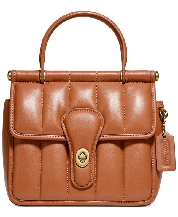 Willis Leather Satchel With Quilting