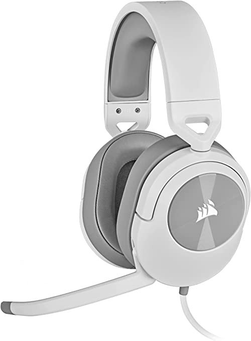 HS55 Stereo Gaming Headset (Leatherette Memory Foam Ear Pads, Lightweight, Omni-Directional Microphone, PC, Mac, PS5/PS4, Xbox Series X | S, Nintendo Switch, Mobile Compatibility) White