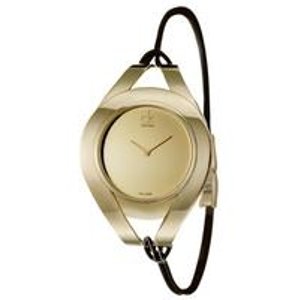 $79.99包邮 Calvin Klein 不锈钢镀金手绳式 女式时尚腕表，型号 K1B23609