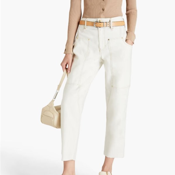 Cropped cotton tapered pants