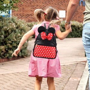 Dksyee Cute Red Backpack for Girl Bowknot Polka Dot Mini Mouse Leather Backpacks for Toddler Little Girl Backpack Kids Small Travel Backpack Convertible Shoulder Bag Purse for Women Children Daypackiehl's