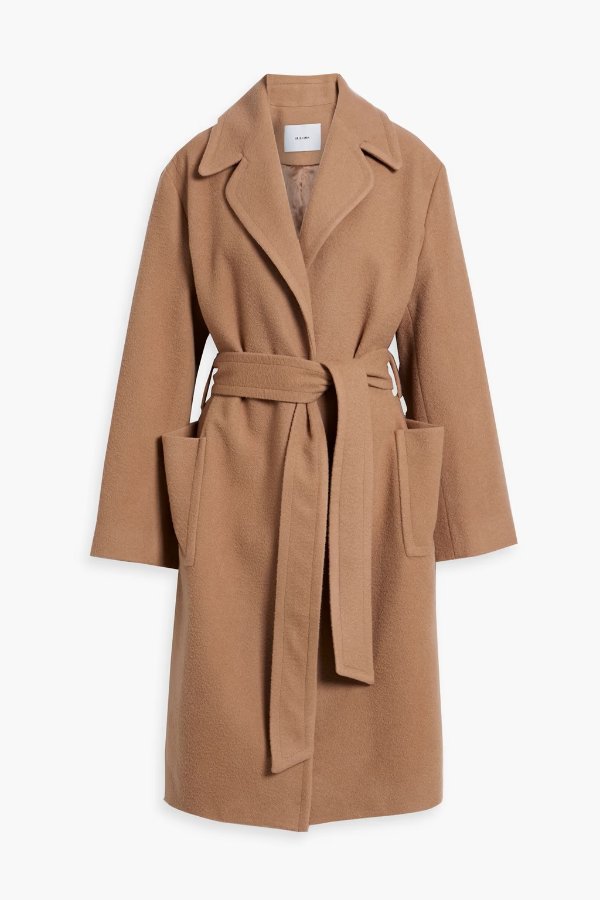 Daphne belted wool-felt coat