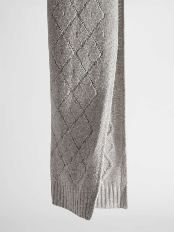 Wool and cashmere scarf, light grey - "TITTY" Max Mara