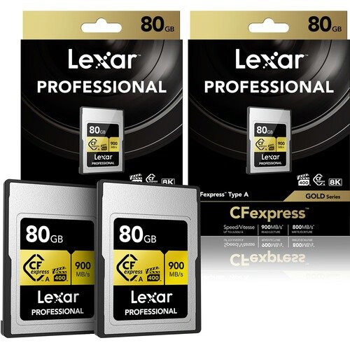 80GB Professional CFexpress Type A Card GOLD Series (2-Pack)