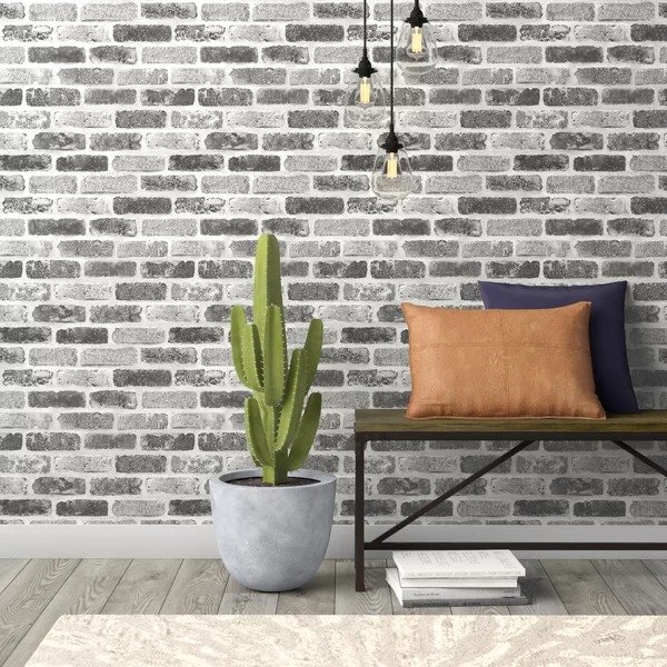 Rosalinda Washed Faux Brick 18' L x 20.5" W Peel and Stick Wallpaper RollRosalinda Washed Faux Brick 18' L x 20.5" W Peel and Stick Wallpaper RollProduct OverviewQuestions & AnswersShipping & ReturnsMore to Explore
