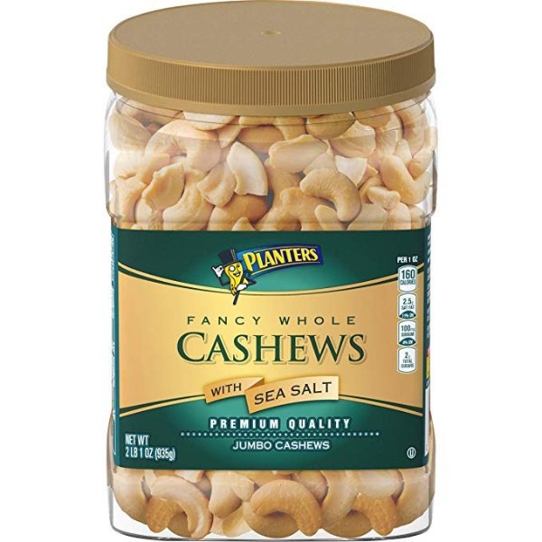 Fancy Whole Cashews with Sea Salt, 33 oz. Resealable Jar | Snack for Adults Made with Simple Ingredients | Good Source of Essential Nutrients | Kosher