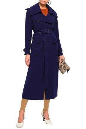 Belted twill trench coat