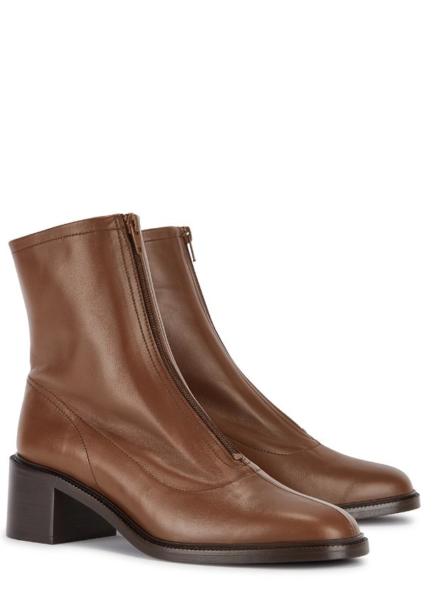Bruna 60 brown leather ankle boots