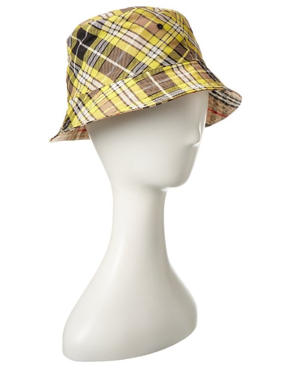 Vintage Check Reversible Wool-Blend Bucket Hat