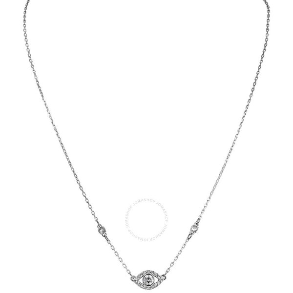 Luckily Evil Eye Necklace in Rhodium Plating
