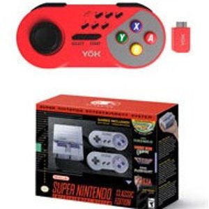 Nintendo SNES 超级任天堂 纪念版 + 红色无线控制器 套装